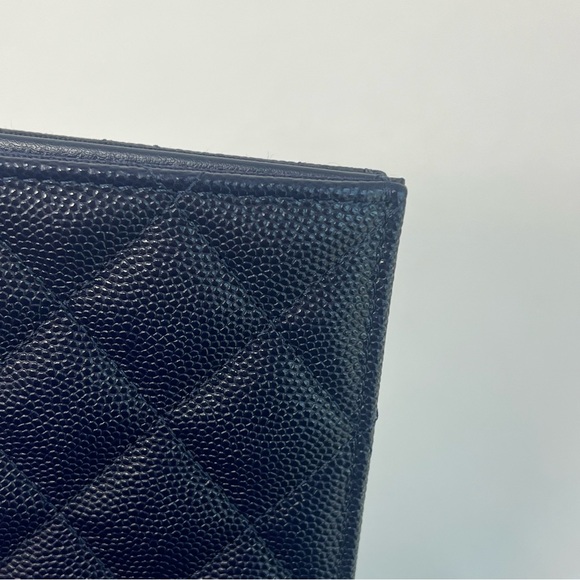 Chanel Navy Blue Caviar Leather Quilted Passport Cover Wallet - Picture 14 of 16